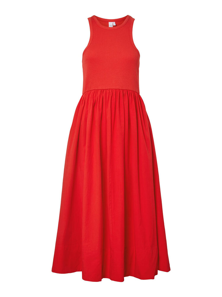 YAS Miri SL Long Dress – Fiery Red
