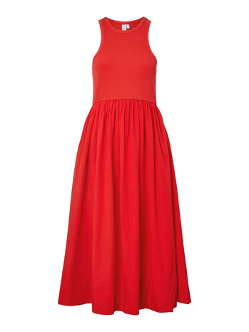 YAS Miri SL Long Dress – Fiery Red