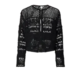 YAS Kahlua LS Crochet Cardigan – Black