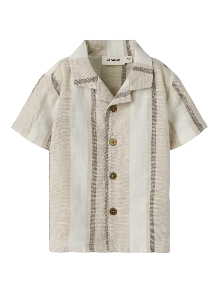 Lil' Atelier Fibert ss Loose Shirt – Coconut Milk