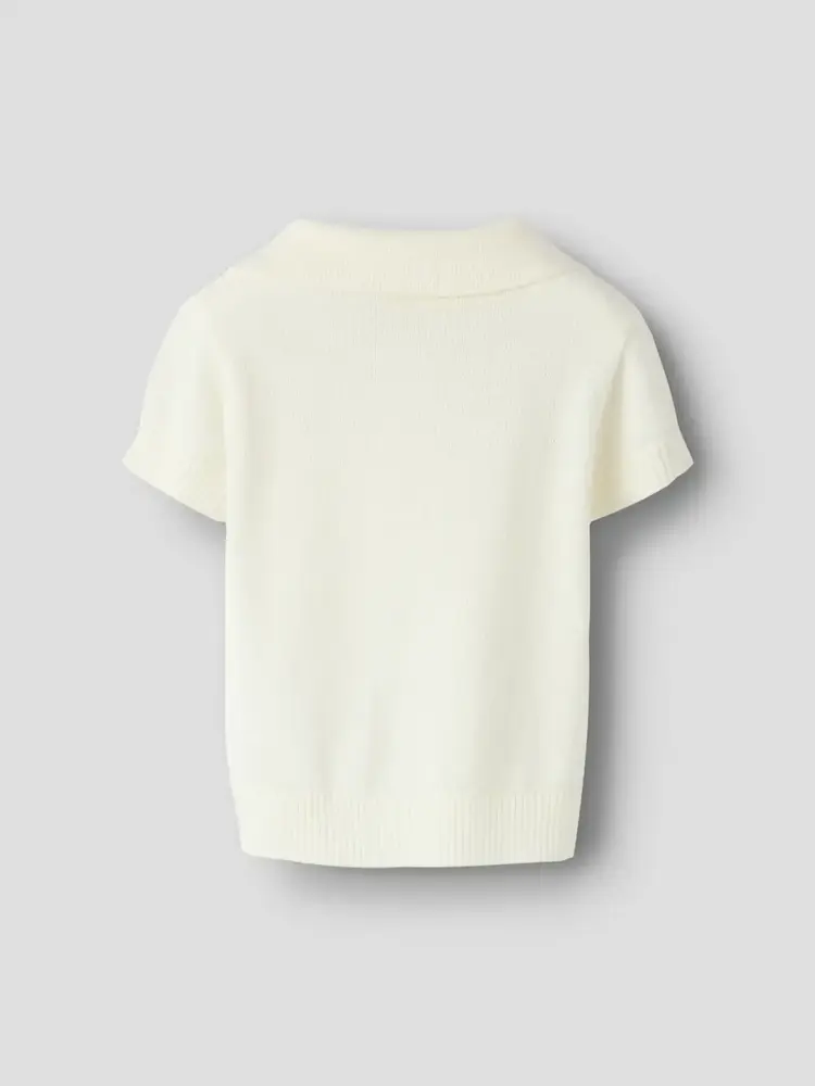 Lil' Atelier Hitos Loose SS Polo Knit – Coconut Milk