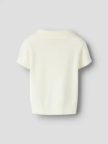 Lil' Atelier Hitos Loose SS Polo Knit – Coconut Milk