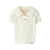 Lil' Atelier Hitos Loose SS Polo Knit – Coconut Milk