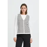 ICHI Luls Waistcoat - Small White Total Ec Stripe