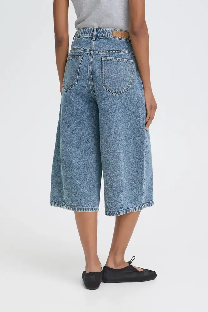 ICHI Aveny Long Short - Washed Med. Blue