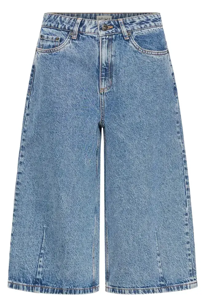 ICHI Aveny Long Short - Washed Med. Blue