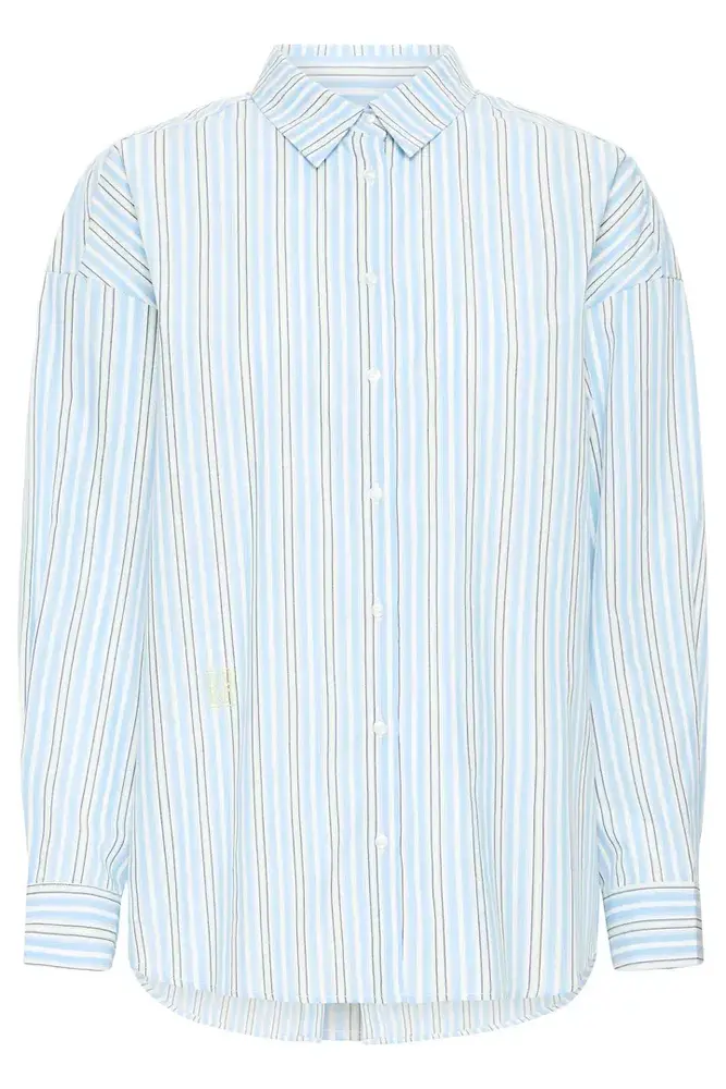 ICHI Samia Shirt - Powder Blue Stripe