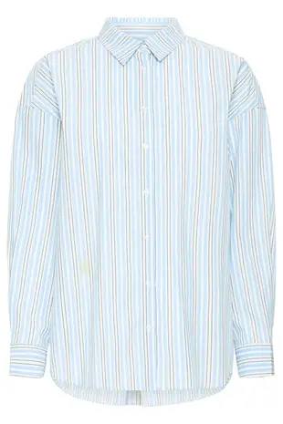 ICHI Samia Shirt - Powder Blue Stripe