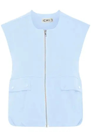 ICHI Kate Waistcoat - Powder Blue