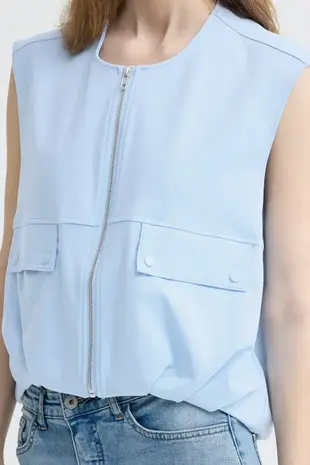 ICHI Kate Waistcoat - Powder Blue