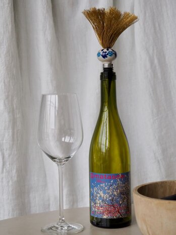 Studio Noticed Flessenstop met keramiek blauw