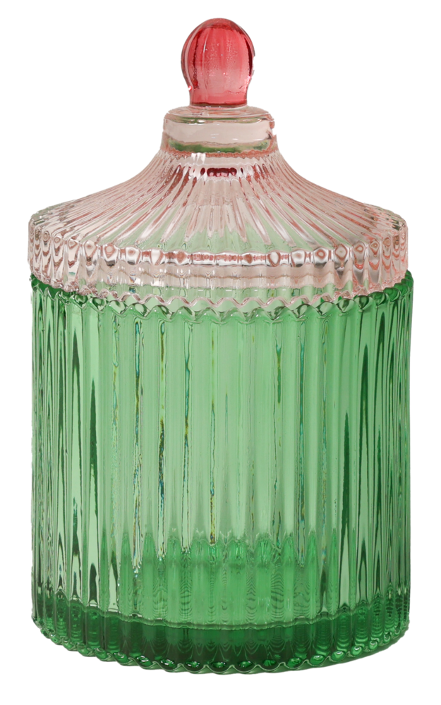 Bonbonniere w/stripes - Green/rose