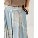 Summum Woman Trousers Palmtree print single border - Glacier Blue