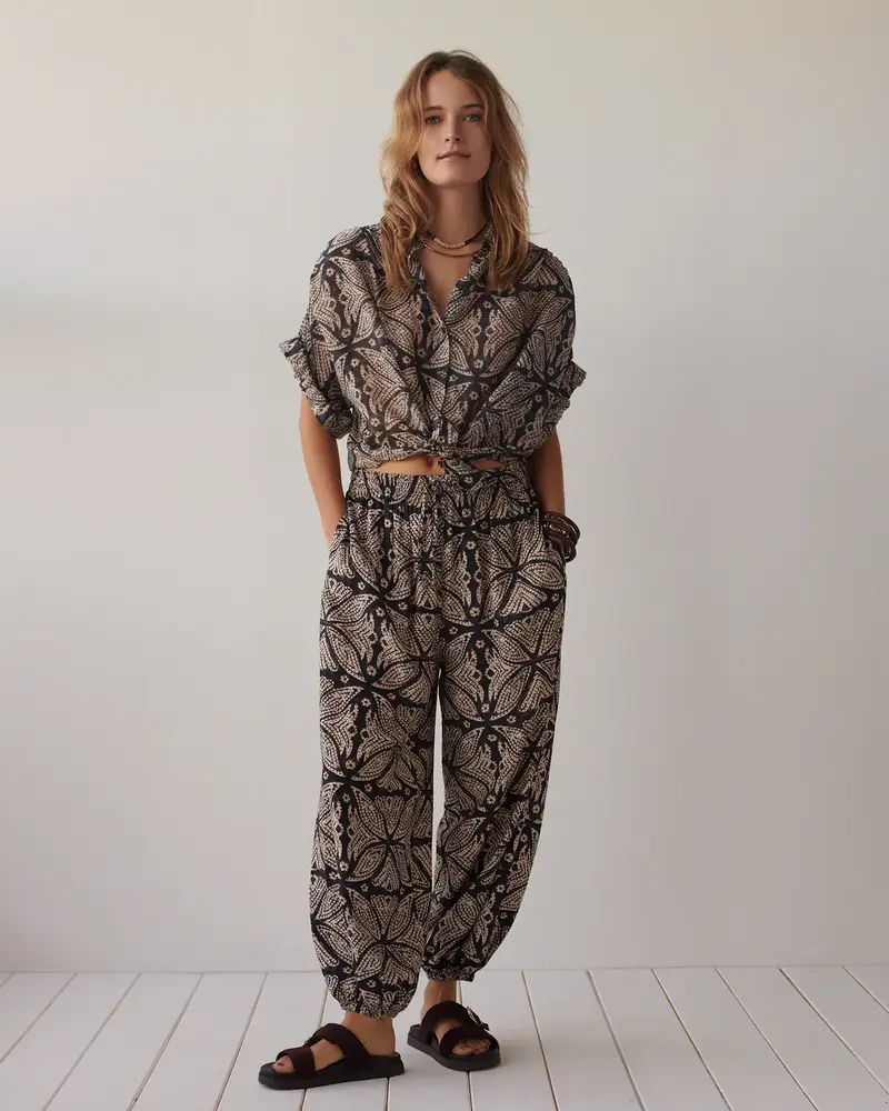 Summum Woman Blouse Ethnic print - Black Summum Woman Blouse Ethnic print - Black