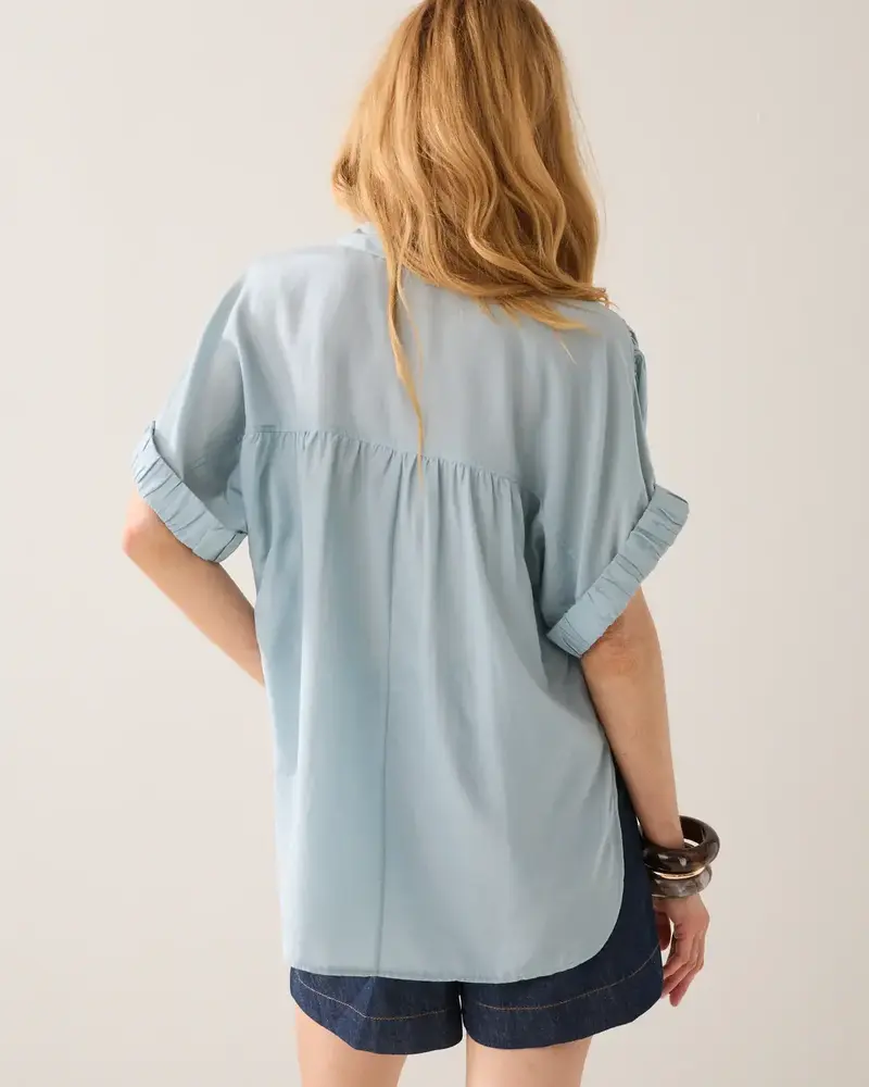 Summum Woman Blouse short sleeves Viscose cotton - Glacier Blue
