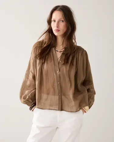 Summum Woman Blouse Ramie - Dark Clay Summum Woman Blouse Ramie - Dark Clay