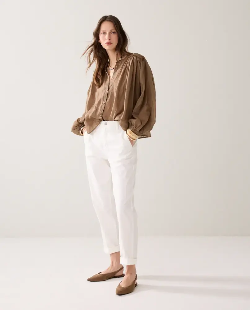 Summum Woman Blouse Ramie - Dark Clay Summum Woman Blouse Ramie - Dark Clay