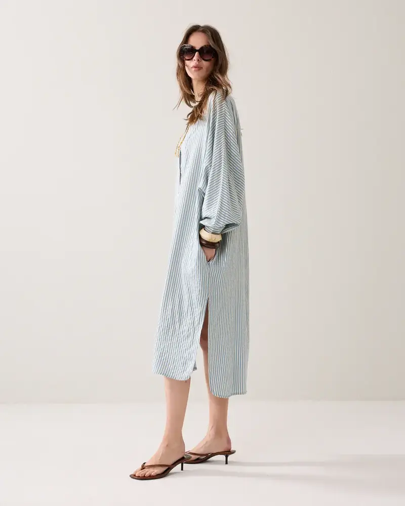Summum Woman Dress Stripe - Glacier Blue