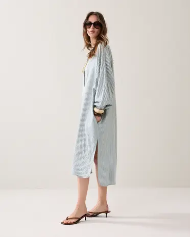 Summum Woman Dress Stripe - Glacier Blue