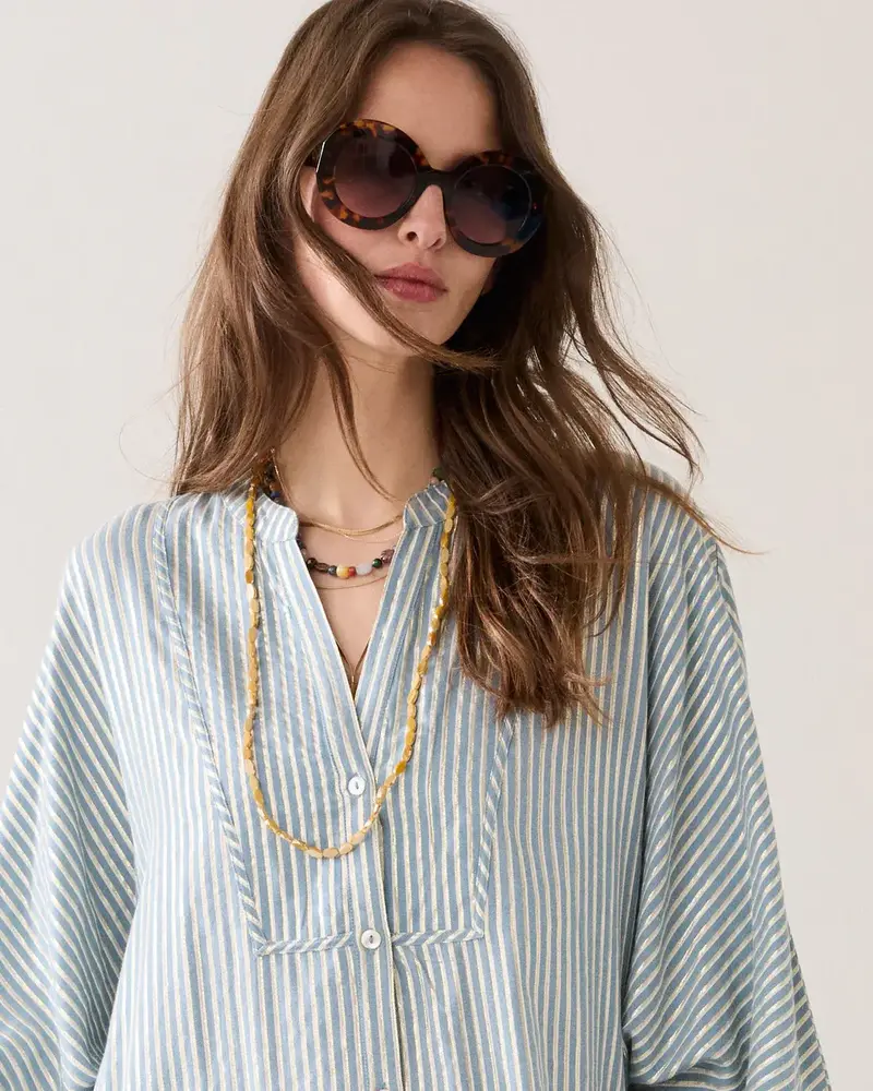 Summum Woman Dress Stripe - Glacier Blue