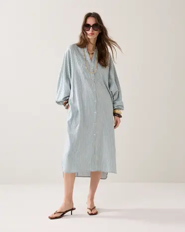 Summum Woman Dress Stripe - Glacier Blue