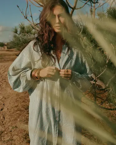 Summum Woman Dress Stripe - Glacier Blue