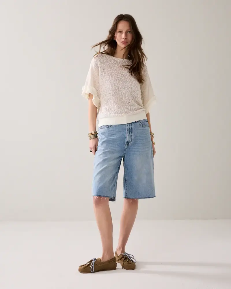 Summum Woman Top Open jaquard - Off White