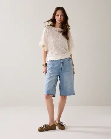 Summum Woman Top Open jaquard - Off White