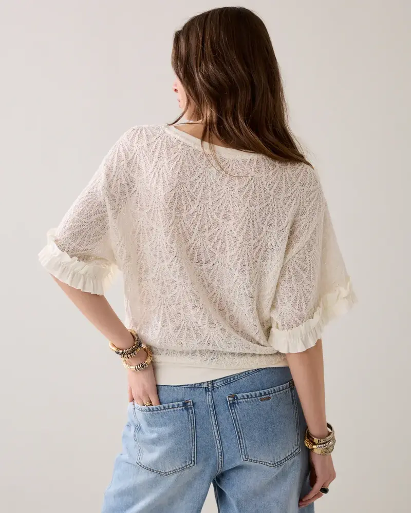 Summum Woman Top Open jaquard - Off White