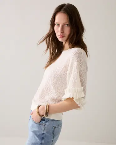 Summum Woman Top Open jaquard - Off White