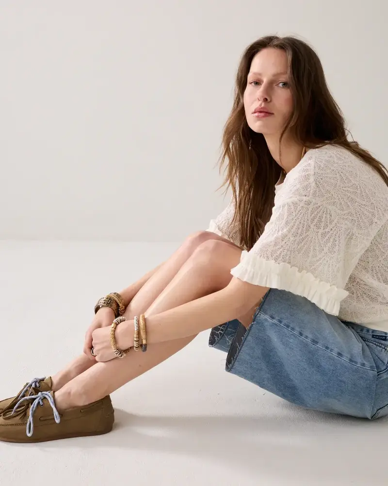 Summum Woman Top Open jaquard - Off White