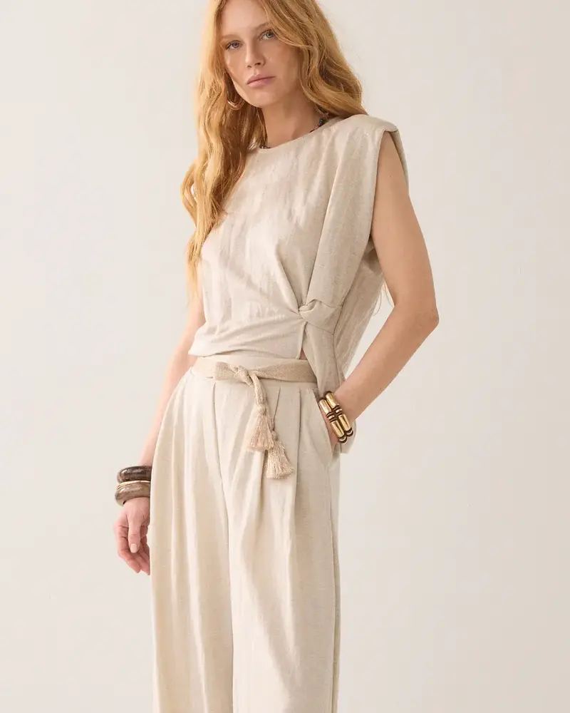 Summum Woman Trouser Linen look - Pebble Beige