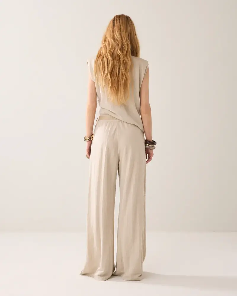 Summum Woman Trouser Linen look - Pebble Beige
