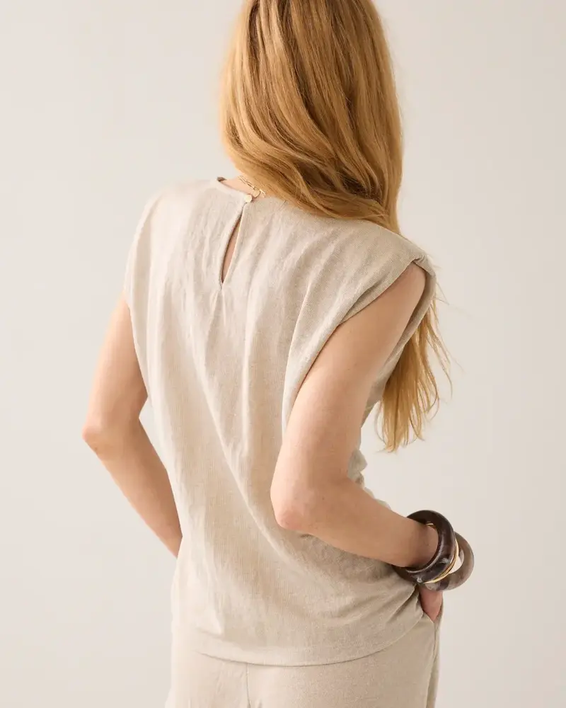 Summum Woman Top Linen look - Pebble Beige