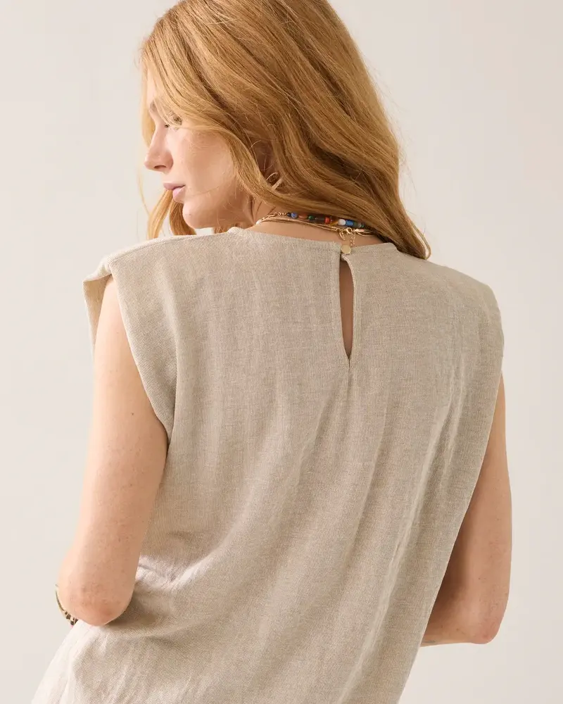 Summum Woman Top Linen look - Pebble Beige