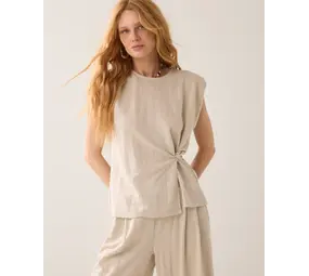 Summum Woman Top Linen look - Pebble Beige