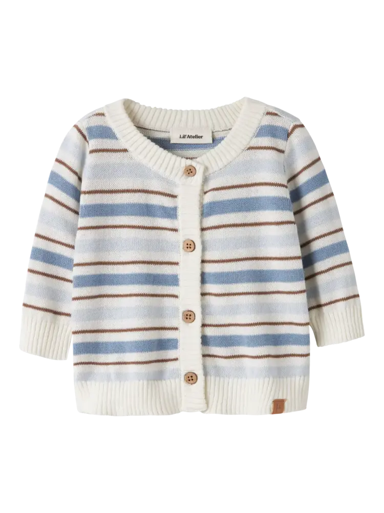 Lil' Atelier Hito LS Knit Card – Coconut Milk Dusty Blue