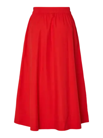 YAS Colea HW Ankle Skirt – Fiery Red