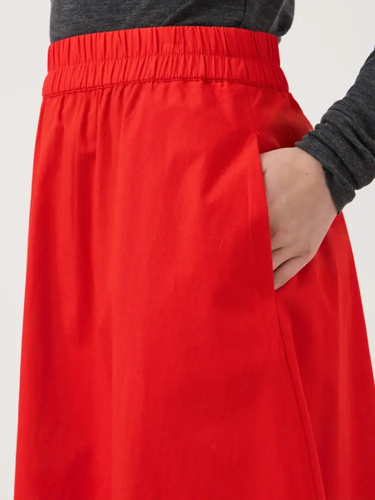 YAS Colea HW Ankle Skirt – Fiery Red