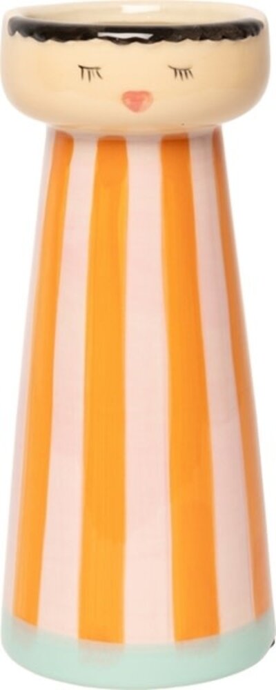 Eja International Vaas mrs & miss - Orange/light red/mint