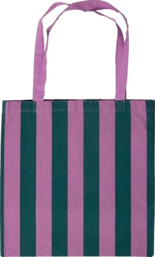 Tote bag, stripe - Violet/petrol
