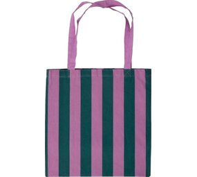 Tote bag, stripe - Violet/petrol