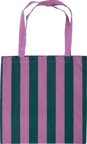 Tote bag, stripe - Violet/petrol