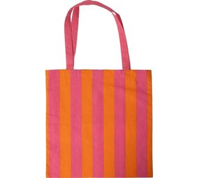 Tote bag, stripe - Pink/orange