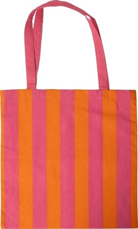Eja International Tote bag, stripe - Pink/orange