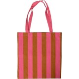 Tote bag, stripe - Pink/brown