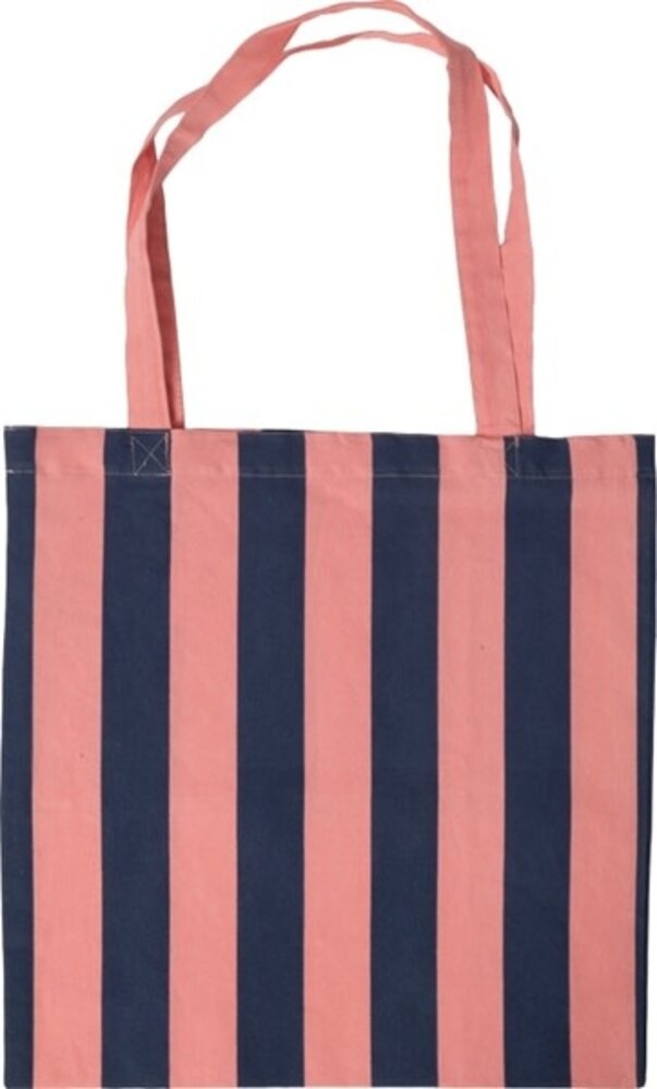 Tote bag, stripe - Blue/pink