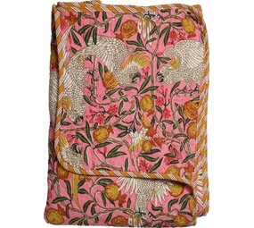 Eja International Quilt Ethnic - Bird - Pink - 140x180 cm