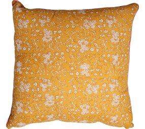 Eja International Kussen Ethnic -  Small flower - Yellow/pink