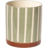 Bloempot met lijnen - Verte/brown 11xø10 cm